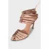 Beige textile sandals
