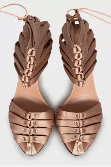 Beige textile sandals