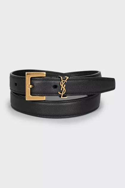 Narrow leather belt