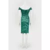 Cocktail green dress in fold