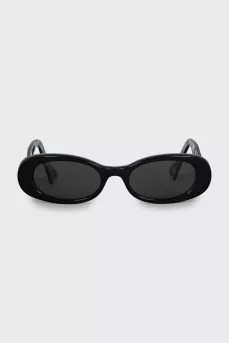 Oval sunglasses with gold logo