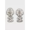 Silver earrings with crystals