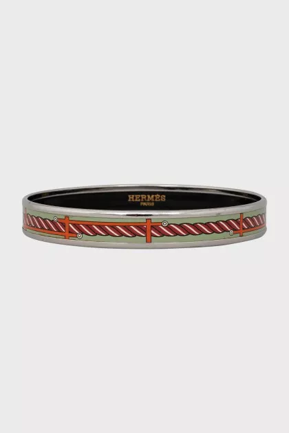 Palladium plated and enamel bracelet