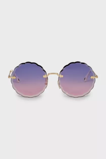 Sunglasses with purple pink lenses