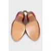Patent leather open toe shoes