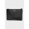 Leather bag with button
