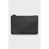 Leather bag with button
