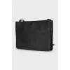 Leather bag with button