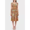 Bright dress with a deep neckline