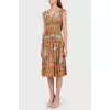 Bright dress with a deep neckline