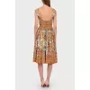 Bright dress with a deep neckline