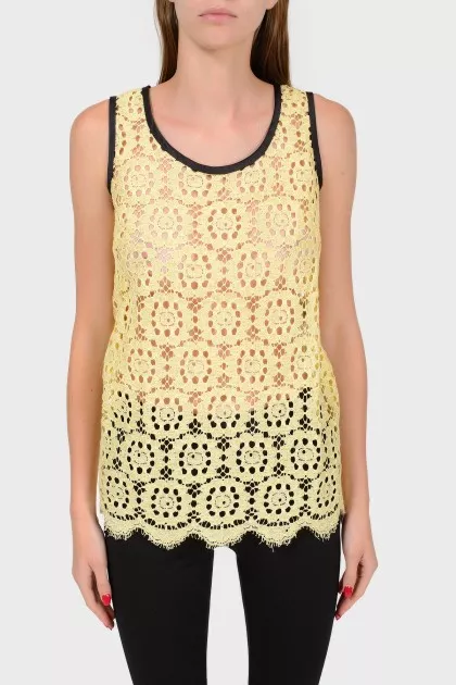 Yellow lace top