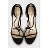Suede sandals with crystals