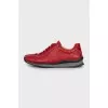 Men's Red Leather Sneakers