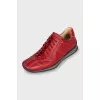 Men's Red Leather Sneakers