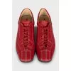 Men's Red Leather Sneakers