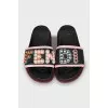 Leather flip flops with colorful studs