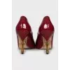 Patent leather pumps