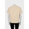 Beige T-shirt with embroidered logo