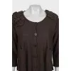 Brown cardigan decorated with flowers