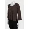 Brown cardigan decorated with flowers