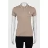 Brown Polo Shirt with Embroidery
