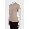 Brown Polo Shirt with Embroidery