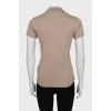 Brown Polo Shirt with Embroidery