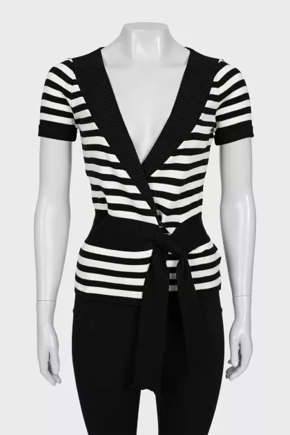 Striped T-shirt with ties