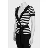 Striped T-shirt with ties
