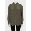 Green silk shirt