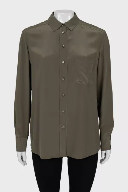 Green silk shirt