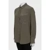 Green silk shirt