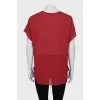 Red silk blouse