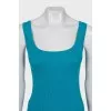 Knitted tank top with a round neck