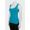 Knitted tank top with a round neck