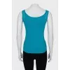Knitted tank top with a round neck