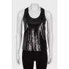 Black sequin top