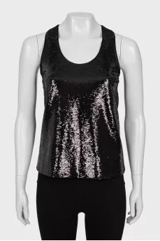Black sequin top
