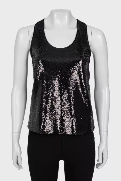Black sequin top