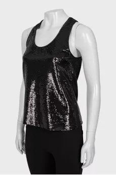 Black sequin top