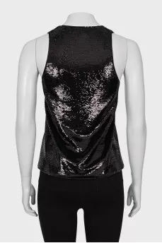 Black sequin top