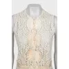 Lace button up tank top