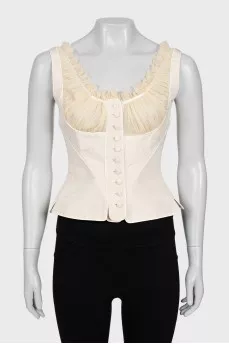 Silk button down top