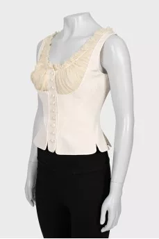 Silk button down top