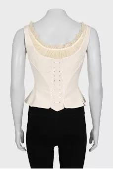 Silk button down top