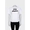 T-shirt with patches and rhinestones
