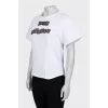 T-shirt with patches and rhinestones