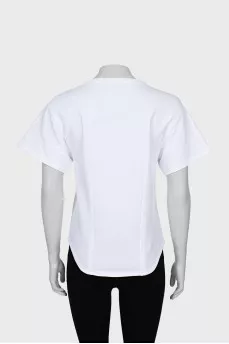 T-shirt with patches and rhinestones