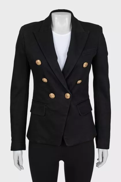 Fitted jacket with accent buttons